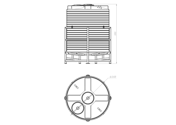 Схема и размер усиленного бункера на 10 куб. м. с обрешеткой
