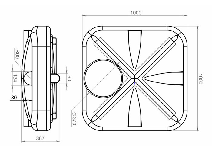 Схема и размеры бака для душа 220 литров с ТЭНом 1,5 кВт